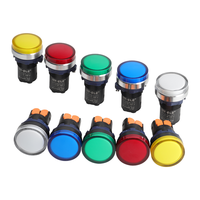 RY22SA1Z1-P/C220V/A Sakelar Tombol Tekan 22mm Kepala Datar 1NO1NC Tepi Logam Pemasangan Cepat LED Terang Penuh IP65 Plastik CE CCC