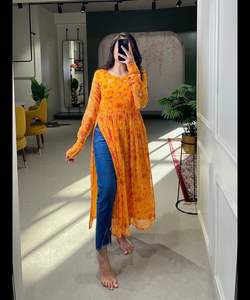 Trajes turcos pakistaníes indio Punjabi Kurta conjuntos señoras ropa de fiesta césped caliente cosido Abaya Kurti - Product Image 2