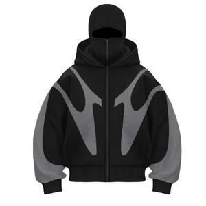 Sweat à capuche double couche délavé à l'acide pour hommes, hiver, coton éponge français délavé au soleil vintage avec motif solide - Product Image 3