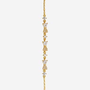 92.5 Silver Tennis <b>Bracelet</b> Rhodium Plating Charm <b>Bracelets</b> Bangles Key Shape Pattern Featuring Diamond Pearl Religious for Gift - Product Image 3