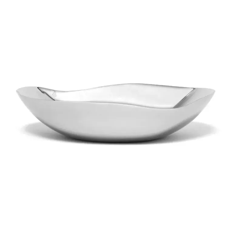 Top Quality buy Online In India At Affordable price Silver Aluminum Oval Decorative Bowl For Restaurant Resort Hotel table Decor