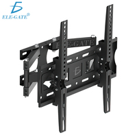 ELE-GATE Dudukan TV Modern Dapat Dimiringkan 15 Derajat 25-65 Inci Baja LCD Stand Putar Kapasitas Beban 30 kg Ruang Tamu Termasuk Braket Datar