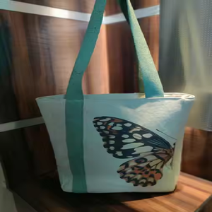 La bolsa de compras de yute de lona reutilizable más vendida, diseño plegable de gran capacidad, Impresión de logotipo personalizado, asas largas - Product Image 1