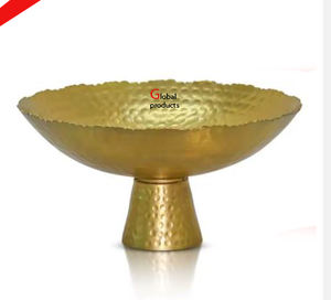 Cuenco para servir postres de acero inoxidable con acabado dorado de aspecto martillado para restaurante y bar de hotel - Product Image 1