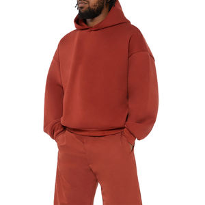 Pull à capuche survêtement 100% coton pour homme French Terry 450GSM avec poche kangourou et cordon de serrage tenue décontracté - Product Image 1
