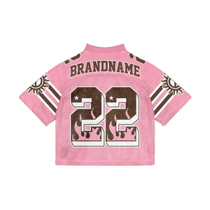 Camisetas de fútbol americano con logotipo bordado sublimado, camisetas de fútbol de malla cuadrada de poliéster personalizadas - Product Image 2