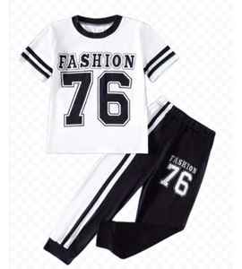 Enfant en bas âge bébé garçon vêtements en plein air ensemble à manches courtes T-shirt haut pantalons décontractés automne été printemps tenue ronde nick - Product Image 1