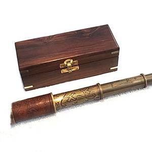 Handmade Antique Nautical Brass Telescope with Wooden Box Beautiful Designer Brass Inlay Work <b>Novelty</b> <b>Gifts</b> - Product Image 1
