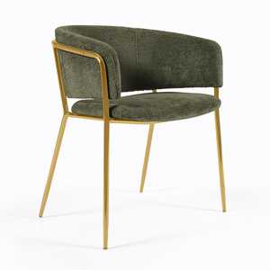 Chaise de salle à manger Lamosa en fer de haute qualité avec finition dorée pour salle à manger, hôtel et appartement - Product Image 1