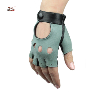 Guantes de cuero de medio dedo personalizados Equipo de verano transpirable para exteriores para uso diario Hecho en Pakistán - Product Image 6