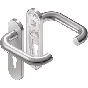 Rondo H1.0 Stainless Steel Short Escutcheon Set EST PZ Square Lever Handle Set BKS for Blinds <b>Shades</b> & Shutters - Product Image 1