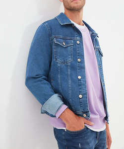 Men <b>Denim</b> <b>Jacket</b> Custom Design Premium Cotton Fabric Stylish Casual Streetwear Comfortable Daily Wear <b>Jacket</b> Reasonable Price - Product Image 1