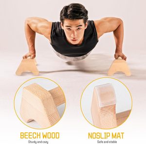 Wooden Parallettes Gravity Fitness Joint-friendly <b>Push</b> <b>up</b> Handstand <b>Bars</b> & Mini <b>Bars</b> Non-Slip for Fitness Gymnastics Aerobics - Product Image 3