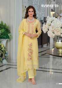 Organza occasionnel avec broderie Salwar Suit Femme Fabricant de mode de l'Inde au taux le plus bas - Product Image 4