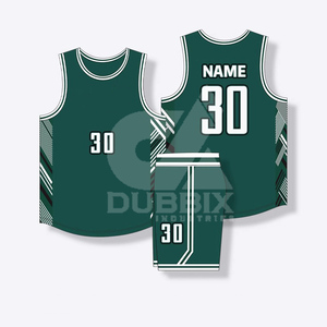 Maillot de basket-ball personnalisé de haute qualité, 100% polyester, vêtements de sport respirants, ensembles à manches courtes avec motif de lettres de logo sur le devant - Product Image 3
