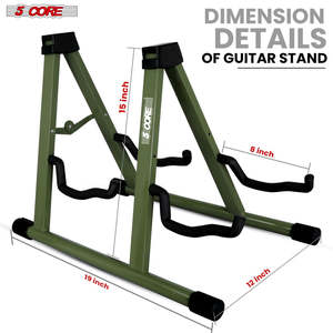 Support de guitare double à 5 cœurs en forme de A avec bras en mousse pour guitares acoustiques, électriques, basses, ukulélés et banjos - Product Image 6