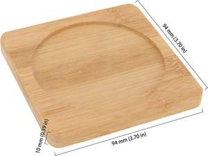 Mini Wooden <b>Coasters</b> 4"x4" Waterproof | Handmade Classic Square <b>Drink</b> <b>Coaster</b> Set Embossing Printing | Bar Home Decor Wholesale - Product Image 4