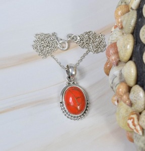 Orange Turquoise Gemstone Pendentif En Gros 925 Sterling Silver Fine Jewelry Pendentif Avec 925 Timbre Argent Pendentif Bijoux - Product Image 2