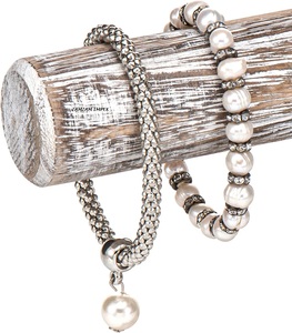 Présentoir en bois blanc antique pour bijoux et accessoires, support de style vintage pour colliers, bracelets, vitrines de boutique - Product Image 4