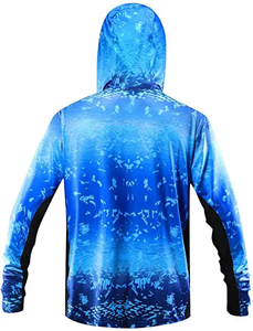 Traje de pesca con capucha de manga larga XL para hombre, de secado rápido, resistente a los rayos UV UPF50, transpirable, impermeable, OEM, ODM, técnicas impresas - Product Image 4