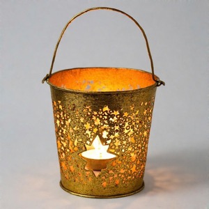 FrostFlame Frosted Elegance Cast Aluminum Candle Holder Holiday Table Centerpiece with Snowflake Detailing - Product Image 6