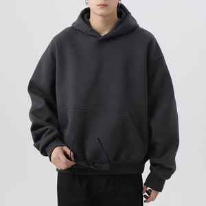 Nuevo diseño Hombres Sudaderas con capucha Algodón Peso pesado French Terry Oversized Streetwear Fit Drop Shoulder Blank - Product Image 3