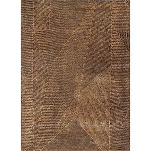 Tapis Uvenuti à motifs géométriques en laine et soie de bambou noué à la main en gris et noir pour usage domestique - Modèle (1757) - Product Image 1