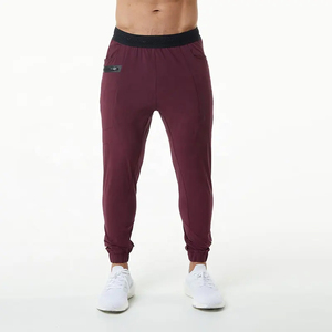2024 hommes respirant Fitness vin rouge confortable sport survêtement pantalon avec poches vêtements d'entraînement Fitness mode chaîne poches - Product Image 1