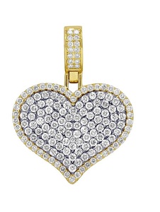 Pendentif cœur personnalisé en argent sterling S925 avec moissanite à taille ronde et diamant personnalisé - Product Image 3