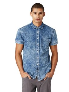 Nouveau design imprimé 2024 mode cravate colorant lavé Denim jean chemise de haute qualité respirant grande taille Logo personnalisé hommes chemises de sport - Product Image 2