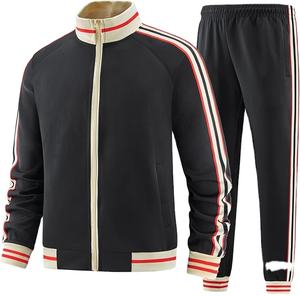 Chándal de invierno con cremallera completa Atlético informal para hombre, conjunto de chándal de manga larga con chaqueta y pantalones, trajes de 2 piezas para correr - Product Image 2