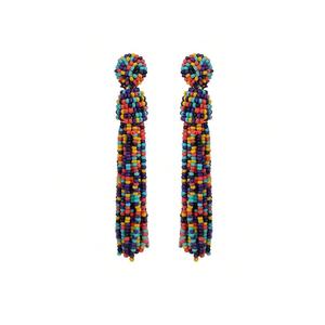 Pendientes de cuentas de semillas hechos a mano, joyería colgante Boho ligera, venta al por mayor, pendientes de gota de moda con cuentas para mujeres y niñas - Product Image 3