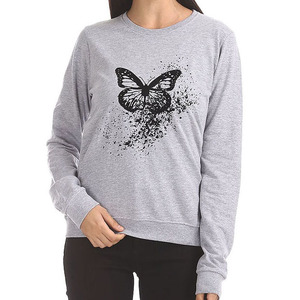 Vente en gros Sweat ras du cou en molleton 100% coton uni Sweat-shirt à imprimé personnalisé sublimé pour femmes - Product Image 1