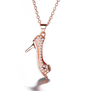 Collana con Pendente a Stiletto in Cristallo in Oro 18K e Argento Sterling, Elegante e Lussuosa - Product Image 3