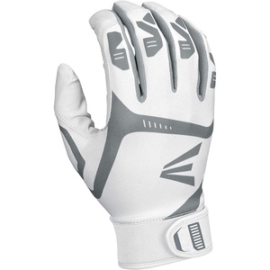 Gants de frappe de baseball blancs à doigts entiers en cuir antidérapants avec fermeture auto-agrippante pour droitier adulte toutes saisons - Product Image 2