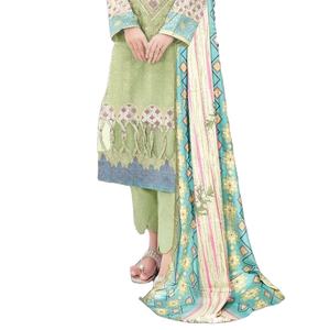 Vestido de patrón sólido informal para mujer más vendido 100% Pure Lawn Shalwar Kameez con Dupatta Eco-Friendly OEM ODM Diseño lavable - Product Image 2