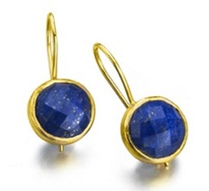 Boucles d'oreilles rondes en argent Sterling 925 avec saphir teinté - Product Image 1