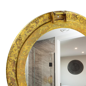 Espejo de Aluminio con Acabado Dorado, Decoración Náutica de Pared, Estilo Marítimo para Hogar y Oficina - Product Image 2