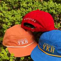 Topi kustom 5 Panel tidak terstruktur Logo topi Kemah bordir tali topi Snapback profil rendah dengan tali