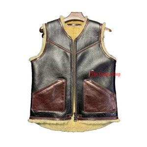 New Custom Stylish Breathable Unisex Casual <b>Sleeveless</b> Winter Cotton Shell Woolen <b>Leather</b> <b>Jacket</b> Vest Outerwear - Product Image 3