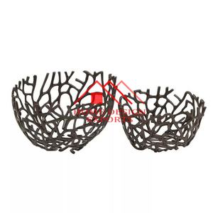 Bol à fruits de service en aluminium au design d'arbre de corail pour centres de table Bol à fruits de table unique Best-seller - Product Image 3