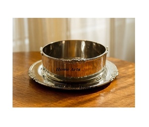 Handmade Stainless Steel <b>Dessert</b> <b>Bowl</b> Trending Design Round Shape Dates <b>Bowl</b> With Plate Designer Border In Bulk - Product Image 3