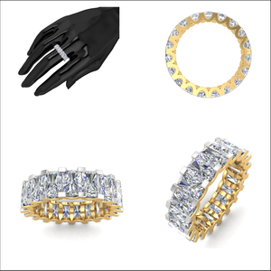 Elegante anillo clásico de oro de 10 quilates para mujer 7.45Cts VS Clarity Lab Grown EF Color Diamond Joyería clásica lujosa - Product Image 2