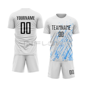 Conjunto de tela de poliéster 100%, de secado rápido productos transpirables, se ajustan a la camiseta con estampado de logotipo personalizado, camiseta de fútbol, kit de fútbol americano - Product Image 4