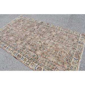 พรมขนสัตว์ตุรกีสีเบจ5x8.5ft คลาสสิกเป็นมิตรกับสิ่งแวดล้อมกองขนาดกลางการเย็บปะติดปะต่อกันการออกแบบทางเข้าห้องนั่งเล่นห้องโถง - Product Image 4