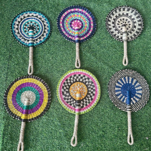 Ventilador de mano de algas marinas naturales sostenibles | Ventilador artesanal ecológico | Decoración de hogar y boda de estilo tropical - Product Image 5