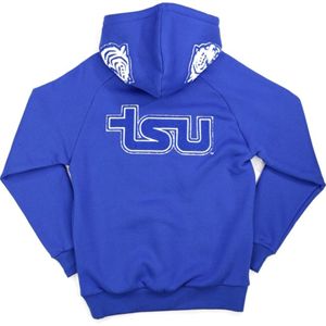 Pour le sweat à capuche de l'université d'État 100% coton bleu tigre avant conception personnalisé HBCU vêtements lavé doublé anti-rétrécissement - Product Image 4