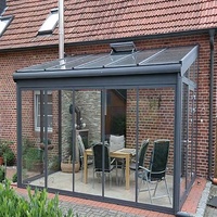 Chambre de soleil inclinée personnalisée, toit en Aluminium Durable, moderne, maison en verre
