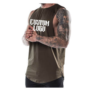 OEM por encargo de los hombres camiseta sin mangas Slim Fit gimnasio Fitness desgaste sin mangas deporte chaleco verano Casual algodón Activewear para la venta en línea - Product Image 2