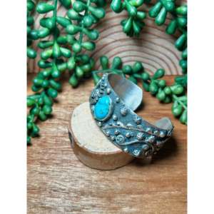 Bracelet manchette Royston en turquoise et argent sterling, accessoire de mode Bandy Billy - Product Image 3